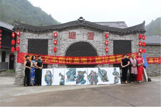 洪晓兰油画浦江杭坪写生原创作品 旗袍秀小活动